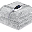 SEALY Electric Blanket Heated Throw 50"x60" Soft Double Sherpa Super Cozy with 6 Fast Heating Levels & 2-10 Hours Auto-Off, Over-Heat Protection, Machine Washable, Charcoal