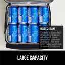 GORILLA GRIP Insulated Lunch Box Bag for Women Men,15L, Leakproof XL Reusable Soft Cooler Bags, Multiple Compartments, Mesh Pockets and Adjustable Strap, Food Tote Keeps Drinks Cold, 13x9, Black