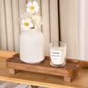 Wood Riser Small Decorative Tray Sink Soap Dish, Vanity Tray Pedestal Stand 8.7 x 3.6 inches (Light Brown)