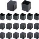 20Pcs 3/4 Inch (19mm) Square Rubber Chair Leg Tips Caps, Chair Table Leg Covers Floor Protectors, Chair Leg End Caps for Furniture, Table