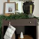 9FT 2PCS Christmas Garland Norfolk Pine Garland Real Touch Artificial Greenery Garland for Mantle Fireplace Table Indoor Outdoor Holiday Decortions (Dark Green)