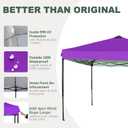 10x10 Canopy Replacement Top with Air Vent Silver Coated for Straight Leg Canopy Frame, (Purple)