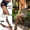 Jamieya 2 Pairs Black Sheer Tights for Women, 20D Control Top Pantyhose Stockings Tummy Control Under Dress (Black)