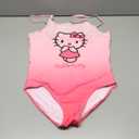 Hello Kitty Anime Girls Bathing Suit Kawaii Swimwear Stretchy Swimsuit for Beach Pool (13-14 Years, Pink)
