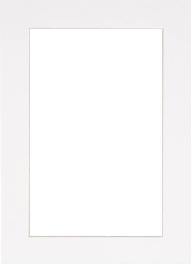 10x13 Mat for 8x10 Photos - White Bevel Cut Matboard - for Pictures, Photos, Framing - 4-ply Thickness (1-Mat, White)
