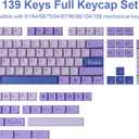 Hyekit PBT Keycaps, 132 Keycaps Dye-Sublimation Cherry Profile Botanical Keycap for Cherry MX Mechanical Keyboards (Witch Emilia)