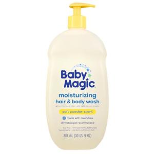 Baby Magic Moisturizing Hair & Body Wash | Specially Formulated for Baby's Delicate Skin | Soft Powder Scent | Tear-Free | Calendula & Coconut | 30 fl oz.