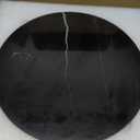 Natural Round Marble Tray Glossy Pastry Board for Dessert, Cheese, Coffee, Appetizers (Black Marquina)