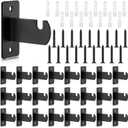 Coume 30 Pcs Black Gridwall Mount Bracket with Screws Metal Grid Wall Accessory Wire Panel Bracket Grid Wall Hangers for Panels Clothing Store Cloakroom Display Organization