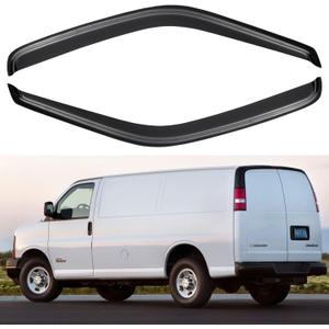 Window Visors Rain Guards Shield for 1996-2025 Chevy Express Van/GMC Savana, Out-Channel Window Vent Wind Deflectors Visors Shades