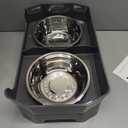 URPOWER 3-in-1 Elevated Dog Bowls - Mess Proof Double Deck 4 Height Adjustable Raised Stand with 2 Stainless Steel Food Bowls & Licking Plate for Small, Medium & Large Dogs (Gray)