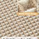 AMOAMI Upgraded Waffle Bath Mat, Super Absorbent Non Slip Bath Mats for Bathroom Floor, Machine Washable Bathroom Rugs with Tassels, Rubber Backed Bathroom Mats, Ultra Soft, 17" x 24",Brown & Cream