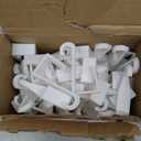 Amyhill 50 Pcs Christmas Gutter Light Hooks for Hanging Outdoor String Lights White Plastic Weatherproof Gutter Clips Hangers for Outside Xmas Halloween Holiday Patio