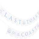 Last Toast On The Coast Banner - Coastal Bachelorette Party Decorations,Coastal Bridal Shower Decor Banner Sign,Seashells And Wedding Bells Garland (Last Toast banner)