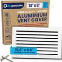 14x8 Inch (Duct Opening) Air Return Vent Cover Decorative  Premium Aluminum AC Vent Cover for Ceiling & Wall, Rustproof Grille, Ideal for Home HVAC Grille, Durable & Easy to Install by ACLAMINAIRE
