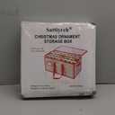 Sattiyrch Plastic Christmas Ornament Storage Box with Trays,Customizable Dividers, Dust-Proof Durable Ornament Organizer Holder,Christmas Storage Containers,Holds 128 x 3 inch Ornaments