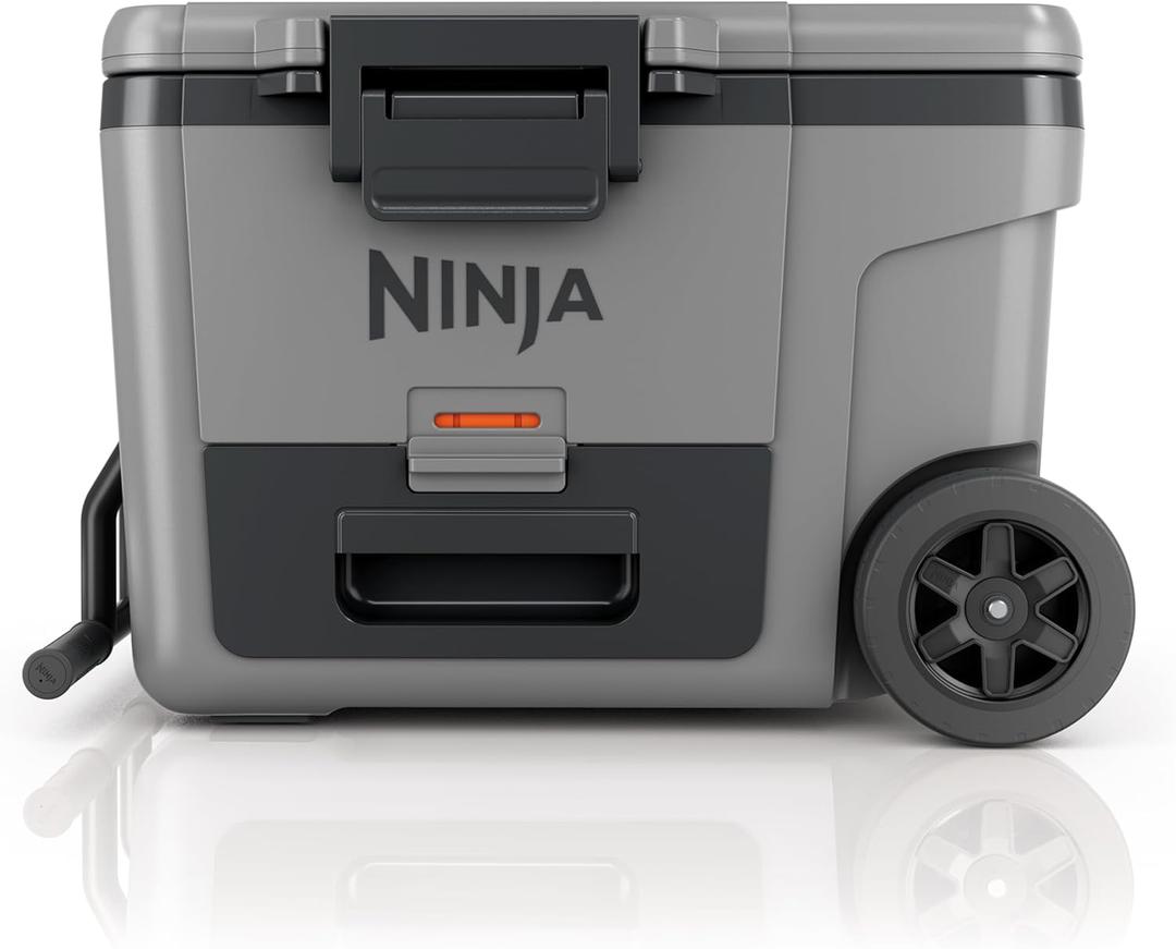 Ninja | Cooler | FrostVault 45QT Cooler with Wheels | Insulated with Temp Dry Storage Drawer | Keeps Ice Cold for Days | for The Beach, Camping, Picnics & More | Slate Gray | FB245GY (Light Grey)