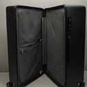 LEVEL8 Trunk Luggages, Large Suitcase 28 Inch Luggage with Spinner Wheels, Luminous Textured Checked Lightweight Hard Shell with Tsa Lock, Black