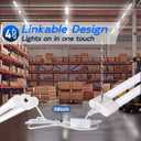 hykolity 4 Pack Linkable LED Shop Light, 4FT 42W [250W Equivalent], 4400lm, 5000K Daylight, with Plug, Utility Light Fixture, Hanging or Surface Mount, White