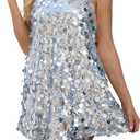hibshaby Women's Sequin Sparkly Glitter Dress Halter Neck Sexy Sleeveless Backless Party Club Mini Dresses,Small