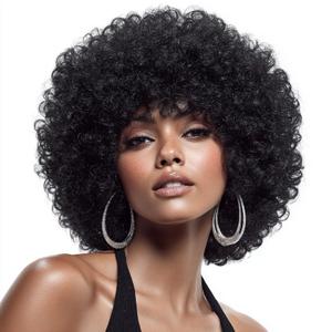 Afro Curly Short Bob Wig with Bangs, 8 Inch Natural Black Human Hair, Glueless Full Wig Wear-and-Go, High-Volume 180% Density, Breathable Cap, Rounded Silhouette Everyday Wear Ready
