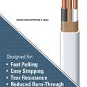 SOUTHWIRE Company #28827455 250' 14/2 W/G NM Indoor Cable, for Dry Location, Compatible with Standard Electrical Devices