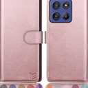 SUANPOT Compatible with G Stylus 5G 2025 Wallet case with RFID Blocking Credit Card Holder,Flip Book PU Leather Protective Cover Women Men for Stylus 5G 2025 Phone case Rose Gold