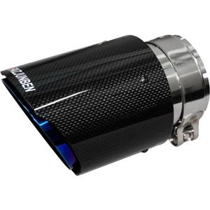 Carbon Fiber Exhaust Tips, 3 Inch Inlet, 4 Inch Outlet, Mirror Carbon Fiber Exhaust Tips, Stainless Steel Blue Carbon Fiber Car Exhaust Tips
