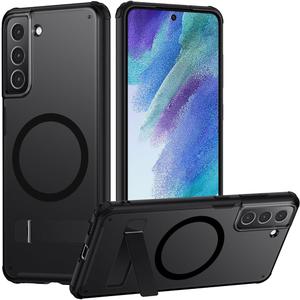 TIANNIUKE Magnetic Case for Samsung Galaxy S21 FE 5G,Compatible with MagSafe, Adjustable Kickstand, Translucent Matte Anti-Fingerprint, Shockproof Protective Phone Case for Galaxy S21 FE Case