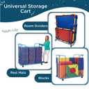 Childrens Factory Universal Cart Organizer, Mobile Nap Mats & Soft Play Equipment Storage, Teaching Rolling Cart for Sleeping Mats