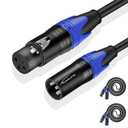 25ft XLR Cable 2 Pack - Balanced Speaker & Microphone Cable for Microphones, Speakers, Radio Stations