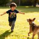 Funnycokid Toddler Boys Shirts Graphic T-Shirt Kids Short Sleeve Tees 2-6 Years (Blue)