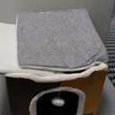 Bedsure Cat Beds for Indoor Cats - Large Cat Cave for Pet Cat House with Fluffy Ball Hanging and Scratch Pad, Foldable Cat Hideaway,16.5x16.5x13 inches, Burnt Honeycomb (Single)