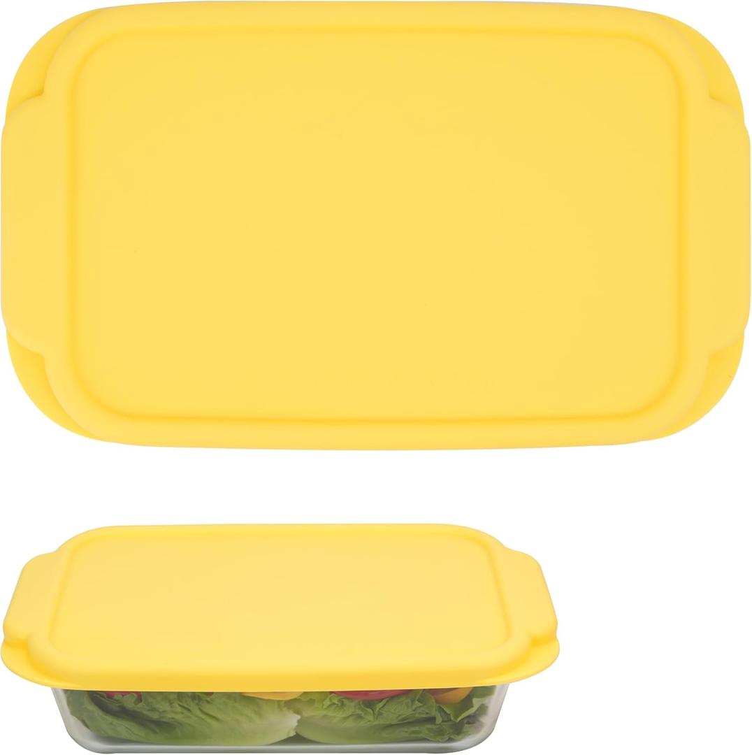 Silicone Lids for Pyrex 232232-D Glass Baking Dish, 1 Pack Silicone Lid for Pyrex Glass Baking Dish, Dishwasher & Freezer & Microwave Safe (Baking Dish Not included)