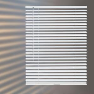 Aluminum Mini Blinds for Windows Cordless Horizontal Window Blinds, Metal Blinds Waterproof Light Adjustment Room Darkening Mini Blinds, 30" W x 64" H, White