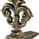 Door Stoppers for Bottom of Door Cast Iron Decorative Door Stop Wedge Doorstops (Antique Gold)