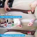 Car Seat Gap Filler 2 Pack Soft Foam Multifunctional Seat Side Gap Filler with Organizer & Hook Function, 3in1 Gap Stopper Universal Fit Car SUV Truck Fill The Gap Between Seat & Console (Deep Brown)