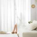 HOMEIDEAS Non-See-Through White Privacy Sheer Curtains 52 X 84 Inches Long 2 Panels Sheer Curtains Light Filtering Window Curtains Drapes for Bedroom Living Room