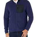 Amazon Essentials Men's Full-Zip Fleece Jacket (Available in Big & Tall), Black Navy Color Block, X-Large 2Pcs
