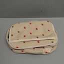 Bluboon Insulated Lunch Bag for Girls & Boys, Corduroy School Lunch Box with Cooler & Organizer Compartments, Leak-Proof Lunch Tote for School, Travel (Corduroy Strawberries Beige)