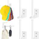 Hat Organizer for Baseball Caps Hat Racks for Wall Baseball Hat Storage Organizer Hat Holder for Closet Hat Display Mount Adhesive/Drill (White, 4 Pack)