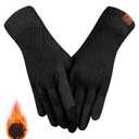 REACH STAR Winter Gloves for Women Men,Winter Clothing for Women 3-Finger Touch screen Elastic Thermal Knit Lining, Warm Gloves for Cold Weather,Running,Driving Christmas Gifts (Black)