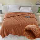 Serta Heated Blanket, Electric Queen Size Blanket, Soft, Warm, Fuzzy Heating Blanket Queen for Office, Couch, 1-12 hr Auto Shut Off Timer, 10 Lv Heat Setting, ETL Certified, Queen 84" x 90" Rust