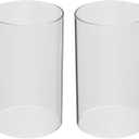 PATIKIL 3"x5" Open Ended Glass Candle Holders, 2Pcs High Borosilicate Glass Chimney Clear Cylinder Candleholder for Candles Table Centerpiece