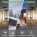 tewei 26IN Large Size Outdoor Wall Lantern Exterior Waterproof Wall Sconce, Matte Black Outdoor Lights for House Modern Porch Light with Clear Glass Shade, E12 Base Wall Light for Garage(1 Pack)