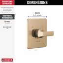 Delta Velum 14 Series Single-Function Valve Trim Kit, Brushed Gold Handle Set for Shower Faucet System, Champagne Bronze T14037-CZ (Valve Not Included)