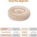 Amazon Basics Washable Donut Pet Bolster Faux Fur Bed with Removable Cover, Anti-Slip Bottom for Dog, Beige, 36" x 36"