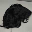 Human Hair Short Wigs Pixie Cut Wigs with Bangs Short Black Layered Wavy Wigs for Women 1B Color