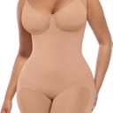 FeelinGirl Shapewear Tummy Control Seamless Bodysuit Hip Enhancer Body Shaper for Women (X-Large-XX-Large, Nude)