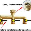 HQMPC Hose Splitter Garden Hose 3 Way Valve Brass Hose Splitter With Solid Long Handle Hose Spigot Splitter 3 Way Valve 3/4" GHT Thread